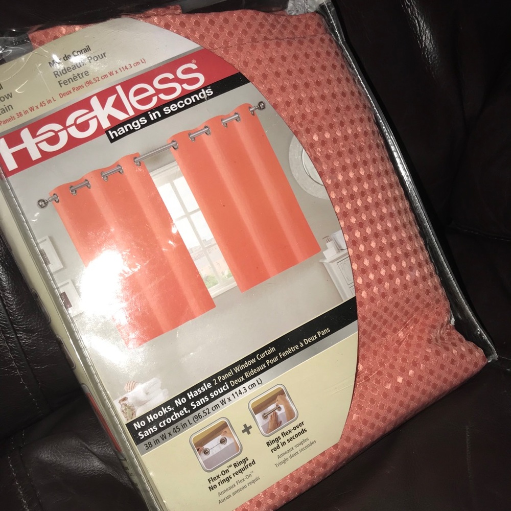 2 Set of Sea Coral Window Curtains